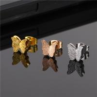 Stainless Steel Stud Øreringe, Butterfly, forgyldt, mode smykker & Unisex, flere farver til valg, 12x9mm, Solgt af PC