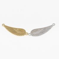 Stainless Steel priključak, Nehrđajući čelik, Wing Shape, pozlaćen, možete DIY & šupalj, više boja za izbor, 30x10x1mm, Rupa:Približno 1mm, 10računala/Torba, Prodano By Torba