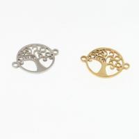 Stainless Steel priključak, Nehrđajući čelik, Tree of Life, pozlaćen, možete DIY & šupalj, više boja za izbor, 20x15x1mm, Rupa:Približno 1mm, 10računala/Torba, Prodano By Torba