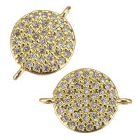 Zircon cubique Micro Pave laiton Connecteur, Placage, bijoux de mode & DIY & avec zircone cubique, protéger l'environnement, sans nickel, plomb et cadmium, 13x9x2mm, Trou:Environ 1mm, 10PC/lot, Vendu par lot