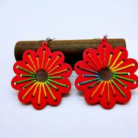 madera Pendientes con Colgantes, Esférico, Vintage & para mujer, más colores para la opción, 30mm, Vendido por Par