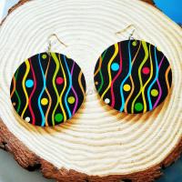 madera Pendientes con Colgantes, con fundición, Vintage & para mujer, multicolor, 30mm, Vendido por Par