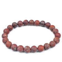 Gemstone Bracelets Jasper Brecciated portable & Unisex & matte red Sold By Strand