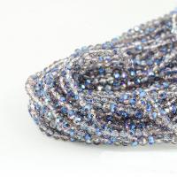 Okrugli Crystal perle, Kristal, pozlaćen, možete DIY & faceted, više boja za izbor, 4mm, 95računala/Strand, Prodano By Strand