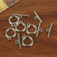 Sinc Alloy Toggle Clasp, dath airgid antique plátáilte, DIY, dathanna níos mó le haghaidh rogha, 18mm*14mm*2mm uff0c23mm*6.5mm*2.5mm, 100ríomhairí pearsanta/Mála, Díolta De réir Mála