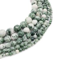 Green Spot Stone Beads, Συνθετικό πολύτιμος λίθος, Γύρος, γυαλισμένο, DIY & διαφορετικό μέγεθος για την επιλογή, Sold Με PC