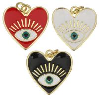 Colgantes de Metal en Forma Corazón, chapado en color dorado, esmalte, más colores para la opción, 17.50x2x17.50mm, agujero:aproximado 2.5mm, 10PCs/Grupo, Vendido por Grupo