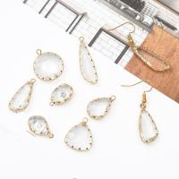 Crystal Hangers, Kristal, met Messing, Geometrisch Patroon, gold plated, DIY & meer maten voor de keuze, Crystal CAL, 19*12mm, Verkocht door PC