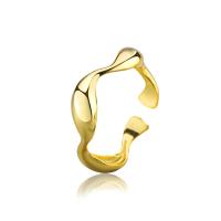 Messing Manchet Finger Ring, plated, voor vrouw, meer kleuren voor de keuze, nikkel, lood en cadmium vrij, Maat:6.5, 2pC's/Bag, Verkocht door Bag