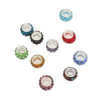 Miçangas de estilo de  European  , resina, with Strass, Rosca, DIY & Vario tipos a sua escolha & orifício grande, Mais cores pare escolha, 11*7mm, Buraco:Aprox 5mm, 100PCs/Bag, vendido por Bag