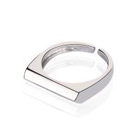 Messing Manchet Finger Ring, plated, voor vrouw, nikkel, lood en cadmium vrij, Maat:6, 2pC's/Bag, Verkocht door Bag