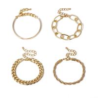 Zinc Alloy Bracelet Set bracelet Geometrical Pattern plated & for woman 57mm 160+50mm  Sold By Pair