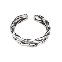 Sárgaréz Mandzsetta Finger Ring, galvanizált, Vintage & a nő, ezüst, nikkel, ólom és kadmium mentes, Méret:5.5, 5PC-k/Bag, Által értékesített Bag