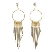 Fashion Fringe Oorbellen, Zinc Alloy, Geometrisch Patroon, plated, voor vrouw & hol, meer kleuren voor de keuze, 110*27mm, Verkocht door pair