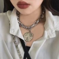 Zink Alloy Smycken Collier, Bärbara, silver, 43cm, Säljs av PC