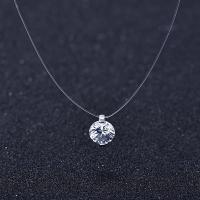 Collier bijoux de mode, résine, avec zircon cubique & plastique, Rond, Placage, pour femme, 400+80*80mm, Vendu par brin