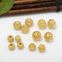 Hule Brass Beads, Messing, Runde, forgyldt, du kan DIY & forskellige stilarter for valg, gylden, 8*8mm, Solgt af PC