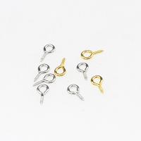 Brass Hooks Eye Screws Nail Number 9 plated DIY golden 2*5*10 Sold By Bag