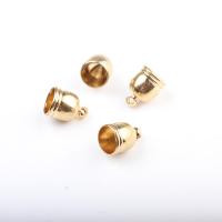 Τέλος Brass Cap, Ορείχαλκος, Γύρος, επιχρυσωμένο, DIY, χρυσαφένιος, 9*12mm, 500PCs/τσάντα, Sold Με τσάντα