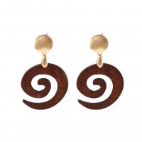 Zinc Alloy Drop Earring with Wood fashion jewelry Sold By Pair