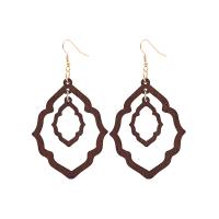 Wood Drop Earring fashion jewelry & for woman Sold By Pair