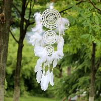 Mode Dreamcatcher, ABS Plastic, met Veer, Duurzame, wit, Verkocht door PC