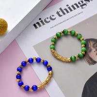 Cats Eye Bracelets Zinc Alloy with Cats Eye portable 10mm+0.5 Sold By Strand