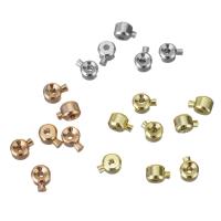 Brass Korva Nut Component, Messinki, päällystetty, muoti korut & naiselle, enemmän värejä valinta, nikkeli, lyijy ja kadmium vapaa, 3x4x2.50mm, Reikä:N. 1mm, 50PC/erä, Myymät erä