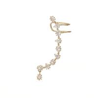 ottone Clip orecchino, placcato, Micro spianare cubic zirconia & per la donna, nessuno, assenza di nichel,piombo&cadmio, 40x40mm, Venduto da PC