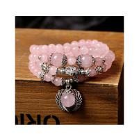 Quartz Bracelets Crystal with Rose Quartz portable & multilayer Sold By Strand