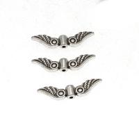 Zinc Alloy šperky Korálky, Zinek, Wing Shape, starožitné barva postříbřená, DIY, nikl, olovo a kadmium zdarma, 23x7mm, Otvor:Cca 1mm, Cca 1933PC/KG, Prodáno By KG