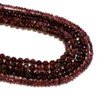 Prirodni Garnet perle, Granat, Krug, prirodan, možete DIY & faceted, tamno crvena, 2mm, Prodano By Strand