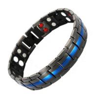 Bracelet d'acier titane, avec Germanium (Germanium) & Aimant, Placage, magnétique & styles différents pour le choix & pour homme, plus de couleurs à choisir, 15mm, Vendu par Environ 8.46 pouce brin