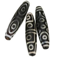 Naturlige tibetanske Agate Dzi Beads, Tibetansk agat, forgyldt, mode smykker & for kvinde, 14x58x14mm, 10pc'er/Lot, Solgt af Lot