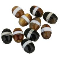 Natuurlijke Tibetaanse Agaat Dzi Beads, plated, Duurzame & mode sieraden, 12x15x12mm, Gat:Ca 2mm, 10pC's/Lot, Verkocht door Lot