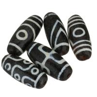 Ágata natural tibetano Dzi Beads, Ágata tibetana, banhado, Sustentável & joias de moda, 12x28x12mm, Buraco:Aprox 2mm, 10PCs/Lot, vendido por Lot