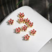 Imitation Cloisonne Zinc Alloy Beads portable & DIY pink Sold By Bag