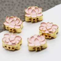 Imitation Cloisonne Zinc Alloy Beads portable & DIY pink Sold By Bag