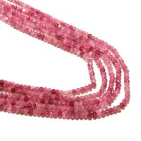 Edelstein Schmuckperlen, Turmalin, rund, natürlich, DIY & facettierte, Rosa, 2*3mm, ca. 125PCs/Strang, verkauft von Strang