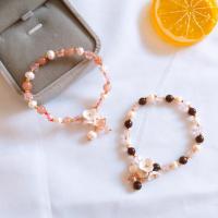 Quartz Bracelets Strawberry Quartz Round & for woman 190-200*6mm Sold By Strand