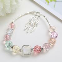 Quartz Bracelets Crackle Quartz with Zinc Alloy Dream Catcher plated & for woman 200uff0c6mm Sold By Strand