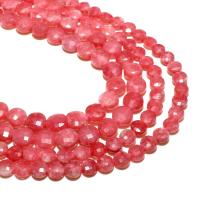 Rhodonite Pärlor, RODONIT, Flat Round, naturlig, DIY & fasetterad, röd, 90PC/Strand, Säljs av Strand