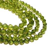 Edelstein Schmuckperlen, Peridot Stein, rund, natürlich, Star Cut Faceted & DIY, grün, 10mm, verkauft von Strang