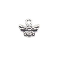 Pendentifs en alliage de zinc, abeille, Plaqué de couleur d'argent, DIY, 11x10mm, 200PC/lot, Vendu par lot