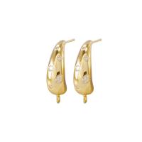 Messing Earring Drop Component, gold plated, DIY & micro pave zirconia, 4x18mm, Gat:Ca 1mm, Verkocht door pair