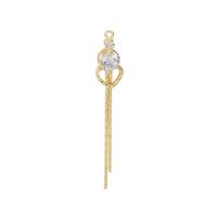 Messing Tassel Lang, goldfarben plattiert, DIY & Micro pave Zirkonia, 4x38mm, Bohrung:ca. 1mm, verkauft von PC