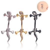 Rustfrit stål Belly Ring, Stainless Steel, mode smykker & Unisex & med rhinestone, flere farver til valg,  5MMx1.6x11MM, Solgt af PC