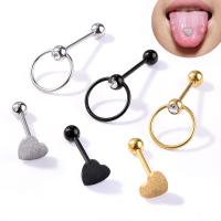 Rozsdamentes acél Tongue Ring, Stainless Steel, divat ékszerek, több színt a választás, Által értékesített PC