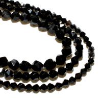 Natural Black Agaat kralen, Zwarte Agaat, Rhombus, natuurlijk, DIY & gefacetteerde, zwart, 10mm, Verkocht door Strand