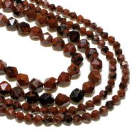 Mahogany Obsidian Kralen, Mahonie Obsidiaan, Rhombus, natuurlijk, DIY & gefacetteerde, steenrood, 10mm, Verkocht door Strand